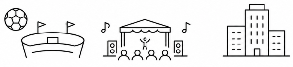 スポーツ・音楽フェス・企業をイメージしたイラスト
