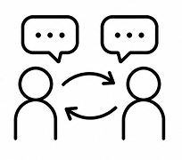 双方向の会話のイラスト