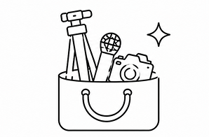撮影機材セットのイラスト